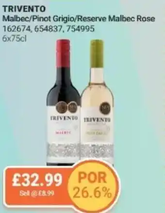 Bestway TRIVENTO Malbec/Pinot Grigio/Reserve Malbec Rose offer
