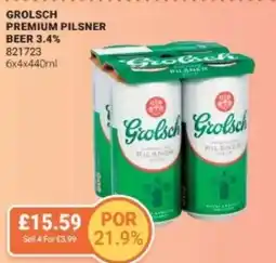 Bestway Grolsch premium pilsner beer 3.4% offer