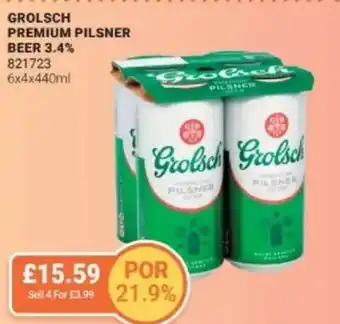 Bestway Grolsch premium pilsner beer 3.4% offer