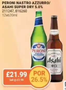 Bestway Peroni nastro azzurro/ asahi super dry 5.0% offer