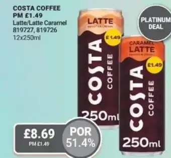 Bestway COSTA COFFEE Latte/Latte Caramel offer