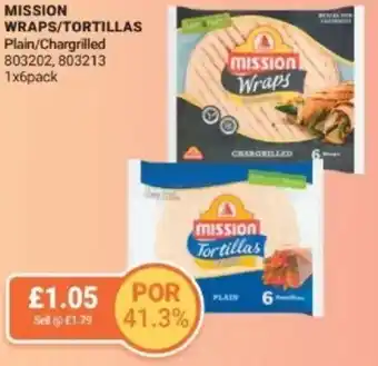 Bestway MISSION WRAPS/TORTILLAS Plain/Chargrilled offer
