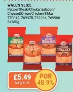 Bestway WALL'S SLICE Pepper Steak/Chicken&Bacon/ Cheese&Onion/Chicken Tikka offer