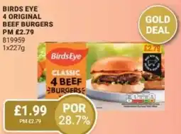 Bestway Birds eye 4 original beef burgers offer