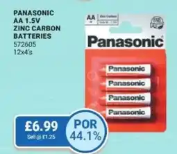 Bestway PANASONIC AA 1.5V Zinc carbon batteries offer