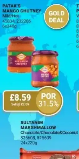 Bestway Patak's mango chutney gold Mild/Hot offer