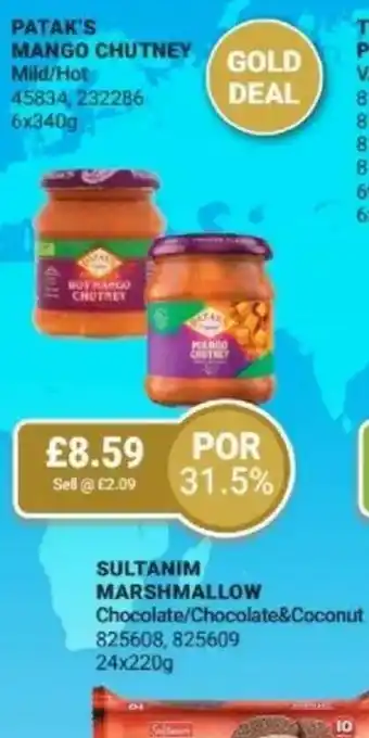 Bestway Patak's mango chutney gold Mild/Hot offer