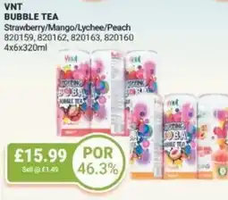 Bestway VNT BUBBLE TEA Strawberry/Mango/Lychee/Peach offer