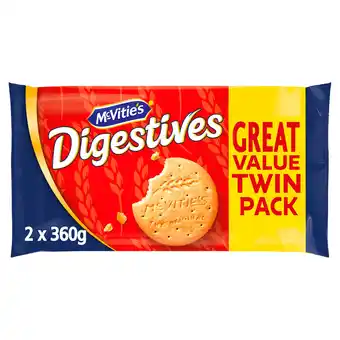 Iceland McVitie's Digestives The Original Biscuits Twin Pack 2 x 360g, 720g offer