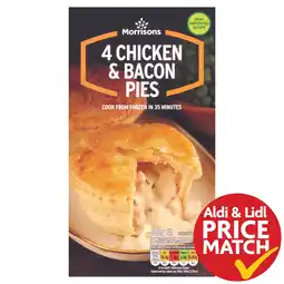 Morrisons Morrisons Chicken & Bacon Pies 4 Pack offer
