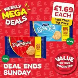 Spar McVitie's Digestives and Rich Tea offer