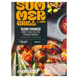 Asda SUMMER GRILL by ASDA Slow Cooked Sweet Chilli Glazed Chicken Wings 300g offer