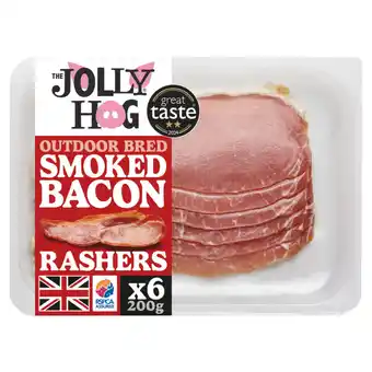 Asda The Jolly Hog 6 Outdoor Bred Smoked Back Bacon British Rashers 200g offer