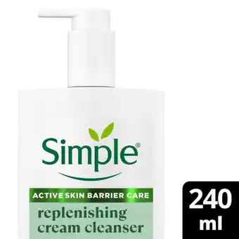 Asda Simple Cream Cleanser Replenishing Cream 240 ml offer