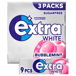 Iceland Extra White Bubblemint Sugarfree Chewing Gum Multipack 3x9 Pieces offer