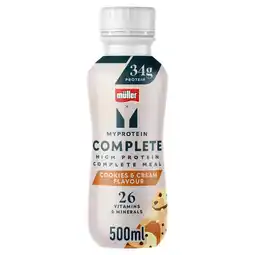 Iceland Muller x MyProtein Cookies & Cream Complete Meal Drink offer