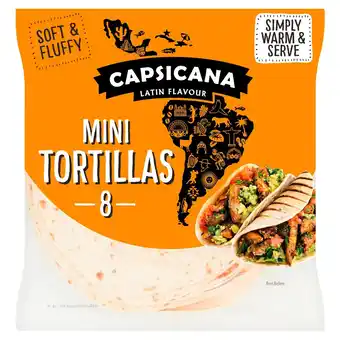 Morrisons Capsicana Mexican Mini Tortillas Wheat Flour Wraps 8 pack offer