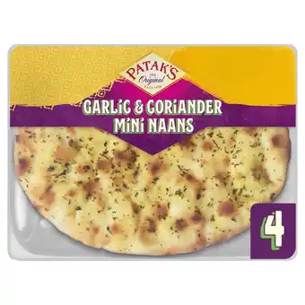 Morrisons Patak's Authentic & Flame Baked Garlic & Coriander Mini Naan Breads 4 pack offer