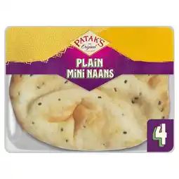 Morrisons Patak's Authentic & Flame Baked Plain Mini Naan Breads 4pk offer