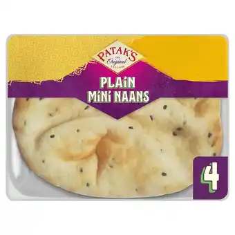 Morrisons Patak's Authentic & Flame Baked Plain Mini Naan Breads 4pk offer