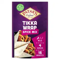 Morrisons Patak's Tikka Wrap Indian Seasoning Mild Spice Mix 25g offer