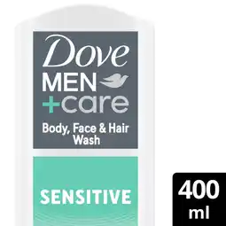 Asda Dove Men+Care 3-in-1 Hair, Body and Face Wash Hydrating Sensitive 400 ml offer
