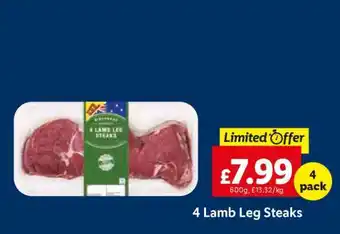 Lidl 4 Lamb Leg Steaks offer