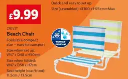 Lidl CRIVIT Beach Chair offer