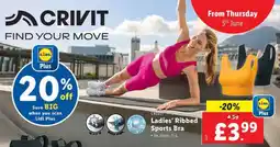 Lidl CRIVIT Ladies' Ribbed Sports Bra offer