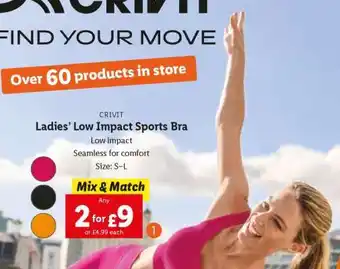 Lidl CRIVIT Ladies’ Low Impact Sports Bra offer