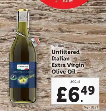 Lidl Italiamo Unfiltered Italian Extra Virgin Olive Oil offer