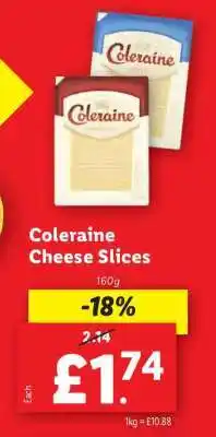 Lidl Coleraine Cheese Slices offer
