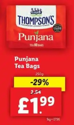 Lidl Punjana Tea Bags offer