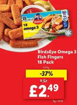 Lidl BirdsEye Omega 3 Fish Fingers 18 Pack offer