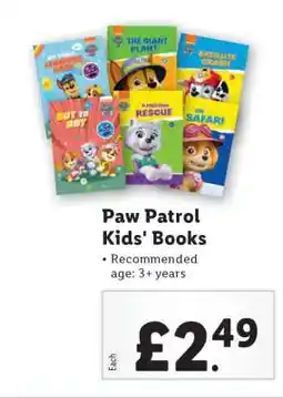 Lidl Paw Patrol Kids' Books offer
