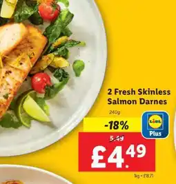 Lidl 2 Fresh Skinless Salmon Darnes offer