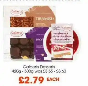 Centra Galberts Desserts offer