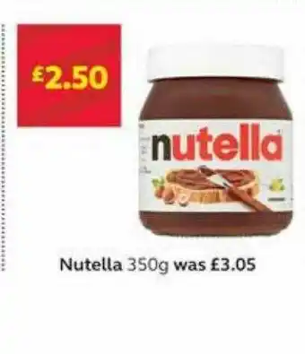 SuperValu Nutella 350g offer