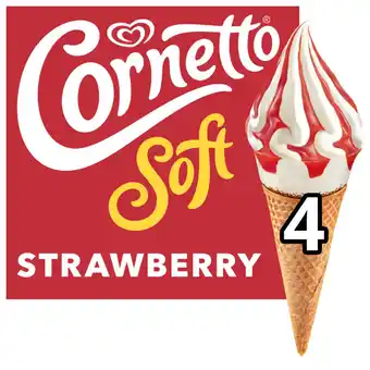 Asda Cornetto Soft Ice Cream Cones Strawberry 4x 140 ml offer