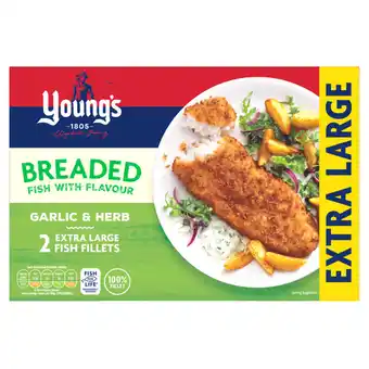 Asda Young's 2 Garlic & Herb Extra Large Fish Fillets 300g offer