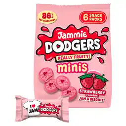 Iceland Jammie Dodgers Minis Strawberry Flavour Jam & Biscuit 6 x 20g (120g) offer
