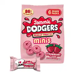 Iceland Jammie Dodgers Minis Strawberry Flavour Jam & Biscuit 6 x 20g (120g) offer