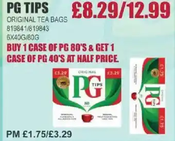 Bestway PG TIPS Original tea bags offer
