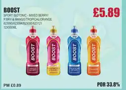 Bestway BOOST Sport isotonic - mixed berry/ r'bry & mango/tropical/orange offer
