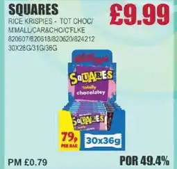 Bestway SQUARES Rice krispies - tot choc/ mmall/car&cho/c'flke offer