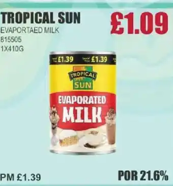 Bestway TROPICAL SUN Evaportaed milk offer