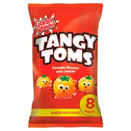 Iceland Golden Wonder Tangy Toms Tomato Flavour Corn Snacks 8 x 12g offer