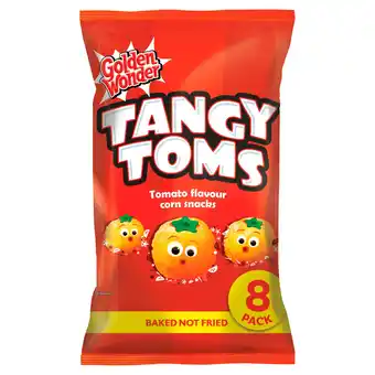 Iceland Golden Wonder Tangy Toms Tomato Flavour Corn Snacks 8 x 12g offer