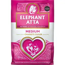 Iceland Elephant Atta Medium Chapatti Flour 25KG offer