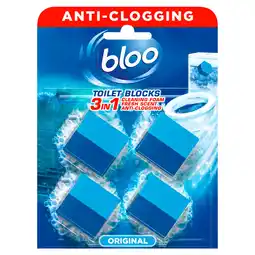 Iceland Bloo 2in1 In-Cistern Original Blue Toilet Blocks 4 x 50g (200g) offer